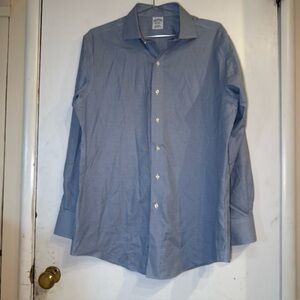 Brooks Brothers Supima Cotton Dress Shirt Blue Gingham Check | Men's 15 1/2 33